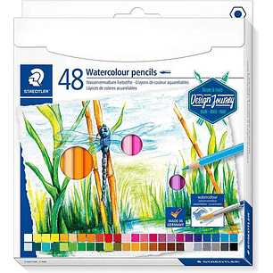 Staedtler 146 10C Pack de 48 Lapices de Colores Acuarelables - Resistentes a la Rotura - Colores Surtidos