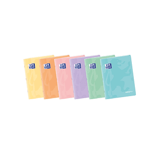Oxford Easybook A4 Libreta Grapada - Tapa de Plastico Resistente - 48 Hojas con Margen - Cuadricula 4x4 - Diseño en Tonos Pastel