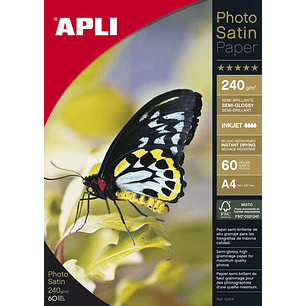 Apli Papel Fotografico Photosatin A4 240g 60 Hojas