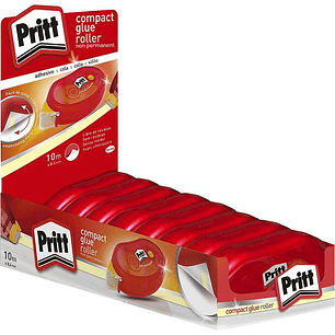 Pritt Compact Roller Adhesivo Removible 8.4mm x 10m - Aplicacion Limpia - Preciso y Reciclable