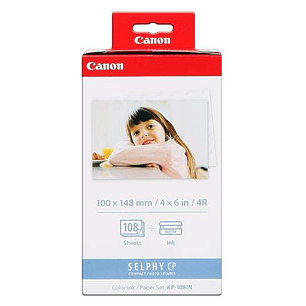 Canon KP108IN Pack de Tinta Original y 108 Hojas Papel Fotografico, 100x148 mm - 3115B001