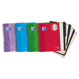 Oxford School Classic Europeanbook 4 Cuaderno Doble Espiral A4+ Cuadricula 5x5 - 120 Hojas Microperforadas 4 Taladros - Tapa Extradura Resistente - In