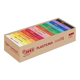 Jovi Expositor de 15 Pastillas de Plastilina 350gr - Muy Moldeable - No Se Seca - Color Surtido