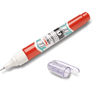 Pentel Boligrafo Corrector 7ml - Secado Rapido - Punta de Valvula Metalica - Cuerpo Color Rojo