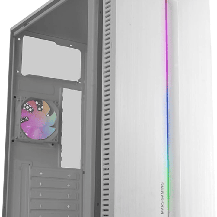 Mars Gaming MC-BLAZE Caja Torre ATX - Ventilador Trasero FRGB - Ventana Lateral de Cristal Templado - Tira Frontal LED - 7 Ranuras de Expansion - 370x 1