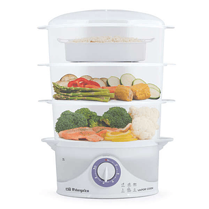 Orbegozo CO 4015 Vaporera Multifuncional - Cocina Saludable y Completa en un Solo Equipo - Temporizador de 60 Minutos - Capacidad de 9 Litros - Libre 