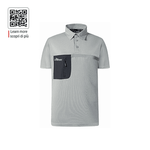 Upower Libra Polo Hombre Termorregulador - Talla S - Tecnologia HeiQ Smart Temp, Tratamiento Antimicrobiano, Bolsillo con Cremallera, Banda Reflectant