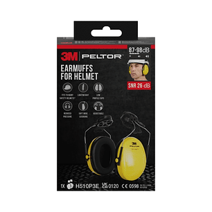 3M Peltor Optime Orejeras Auditivas para Casco - SNR 26dB - Amarillo - Peso Ligero - Ajustable - Color Amarillo
