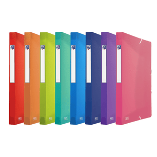 Oxford Urban A4 Carpeta de Proyectos - Tapa de Plastico Translucido - 3 Solapas Fijas - Lomo de 25mm - Colores Surtidos