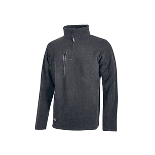 Upower Bering Sudadera de Trabajo con Medio Cremallera - Talla 2XL - Durabilidad y Confort, Proteccion DPI1, Material 100% Poliester - Color Gris Mete
