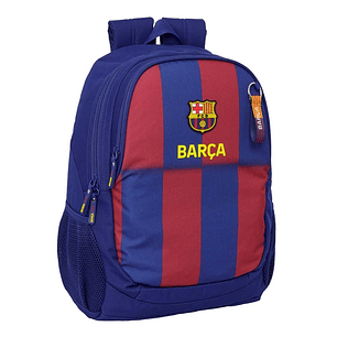 Safta F.C.Barcelona Mochila Escolar de 23L - Adaptable a Carro - 2 Compartimentos - Portabotellas - 32x44x16cm - Color Rojo y Azul