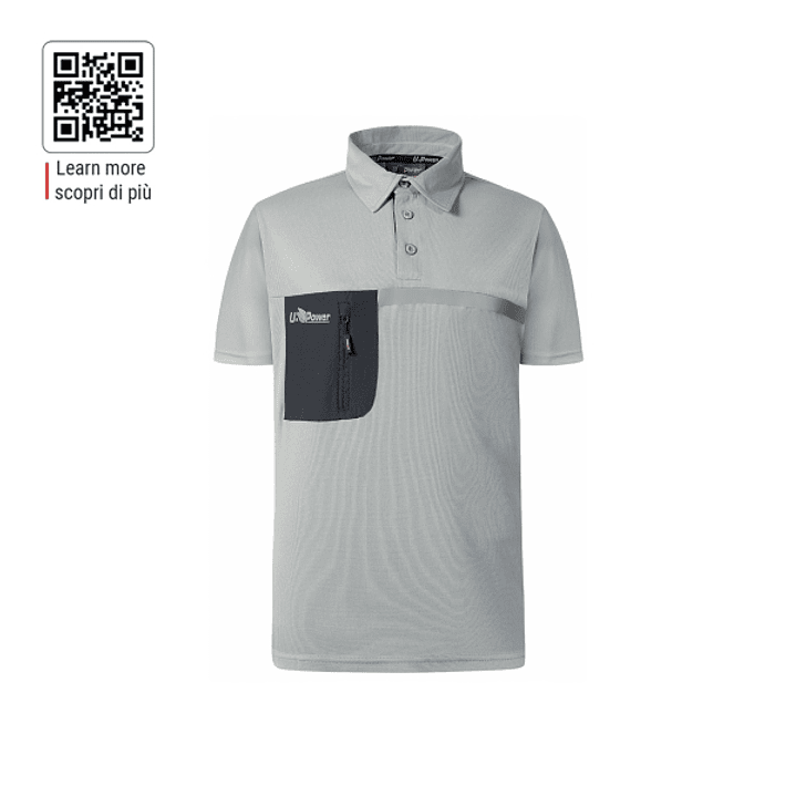 Upower Libra Polo Hombre Termorregulador - Talla 5XL - Tecnologia HeiQ Smart Temp, Tratamiento Antimicrobiano, Bolsillo con Cremallera, Banda Reflecta 1
