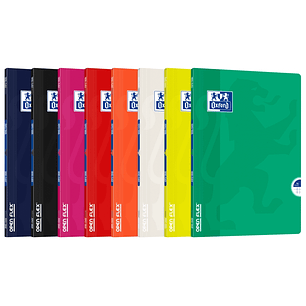 Oxford School Classic Openflex Libreta Grapada A4 48 Hojas Cuadricula 4x4 con Margen - Tapa de Plastico Translucido - Ideal para Estudiantes - Colores