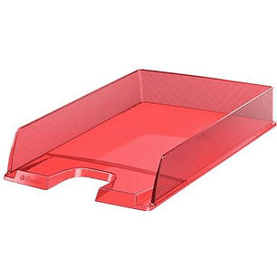 Esselte Europost Bandeja Portadocumentos - Plastico Transparente - Formato Vertical - A4 - Color Rojo