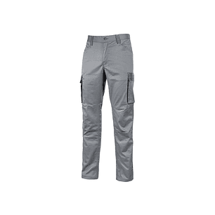 Upower Crazy Pantalones Cargo Stretch - Talla S - Bolsillos Multifuncionales, Refuerzo Poli-Oxford, Detalles Reflectantes, Cinturilla Elastica, Rodill