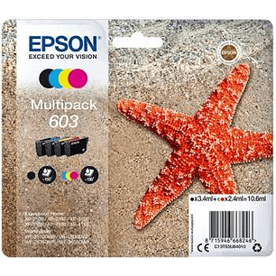 Epson 603 Pack de 4 Cartuchos de Tinta Originales - C13T03U64010