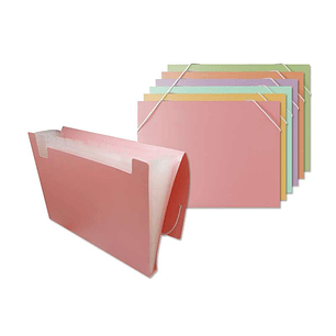 Bismark Pack de 8 Carpetas de Fuelle Polipropileno - 12 Departamentos - Cierre con Gomas - Colores Surtidos Pastel
