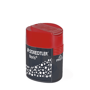 Staedtler 512 F Sacapuntas de 2 Orificios con Deposito - Para Lapices de 8.2mm y 10.2mm - Color Rojo