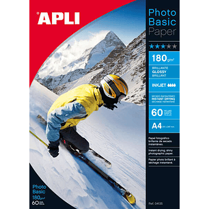 Apli Papel Fotografico Photobasic A4 180g 60 Hojas