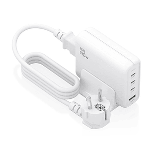 Aisens Cargador GAN 140W - 3xUSB-C PD3.0, QC4.0, QC5.0 - 1xUSB-A QC3.0 - Cable 1.4 Metros - Color Blanco