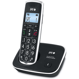 SPC Telefono Fijo Inalambrico para Mayores - Teclas y Numeros Extragrandes - Volumen de Auricular Amplificado - Agenda y 2 Memorias Directas - Identif