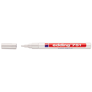 Edding 751 Rotulador Permanente - Punta Redonda - Trazo entre 1 y 2 mm. - Tinta Opaca - Secado Rapido - Color Blanco