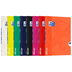 Oxford Openflex Libreta Grapada Tapa Plastico A4 Seyes - Resistente Tapa de Plastico - Formato A4 - Cuadricula Seyes con Margen - Grapado Seguro