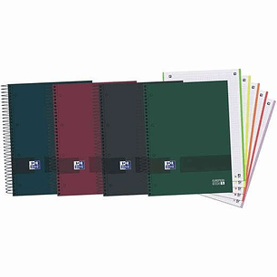 Oxford Europeanbook 5 Oxford & You Pack de 5 Cuadernos Espiral Formato A4+ Cuadriculado 5x5 - 120 Hojas Microperforadas con 4 Taladros - Tapa Extradur