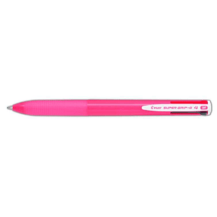 Pilot Boligrafo de Bola Retractil Super Grip G4 - 4 Colores - Punta 1.0mm - Trazo 0.27mm - Cuerpo Rosa