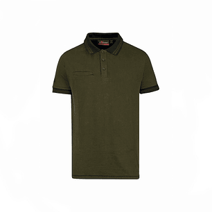 Upower Way Polo Hombre Manga Corta - Talla L - Algodon Stretch, Ajuste Slim Fit, Ribetes en Contraste, Cierre Tres Botones, Aberturas Laterales, Prote
