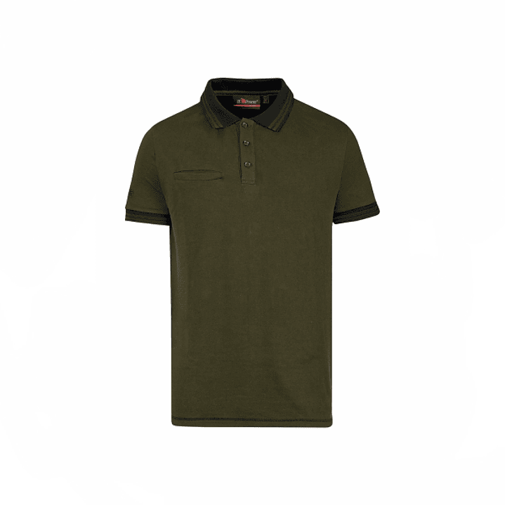 Upower Way Polo Hombre Manga Corta - Talla 3XL - Algodon Stretch, Ajuste Slim Fit, Ribetes en Contraste, Cierre Tres Botones, Aberturas Laterales, Pro 1