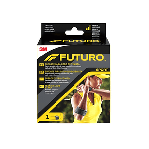 Futuro Sport Soporte Codo de Tenista - Ajustable (17.8 - 35.6cm) - Transpirable - Aisla la Humedad - Color Negro