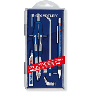 Staedtler Mars 552 02 Compas de Precision - Diametro Maximo 350mm - Compas de Aiuste Rapido - Patas Articuladas - Aguja Intercambiable - Mina Intercam