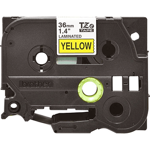 Brother TZe661 Cinta Laminada Original de Etiquetas - Texto negro sobre fondo amarillo - Ancho 36mm x 8 metros