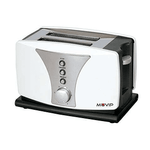 Muvip Top Design Tostadora de Pan 800W - Capacidad para 2 Rebanadas - 6 Niveles de Tostado - Funcion Calentar, Descongelacion y Recalentar - Parada Au