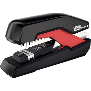 Rapid Supreme Omnipress SO30c Grapadora de Sobremesa Compacta - Hasta 30 Hojas - Grapado sin Esfuerzo - Color Negro/Rojo
