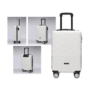 Lagart Maleta Trolley de Cabina Rigida 20 55x34x23.5cm - Cierre TSA - Ruedas Dobles 360º - Color Blanco Roto