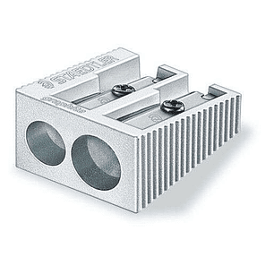 Staedtler Sacapuntas Metalico con Cuchilla de Metal - Angulo de Afilado de 23° y 30º - 2 Agujeros