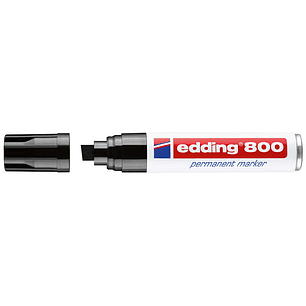 Edding 800 Rotulador Permanente - Punta Biselada - Trazo entre 4 y 12 mm. - Recargable - Secado Instantaneo - Color Negro