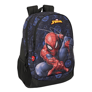 Safta Spider-Man Attack Mochila - Adaptable a Carro - Asa de Mano - 32x44x16cm - Color Negro
