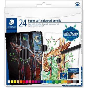 Staedtler Super Soft 149C Pack de 24 Lapices de Colores - Mina Extra Suave - Colores Surtidos