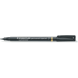 Staedtler Lumocolor Permanent 319 Rotulador Permanente de Punta Fina - Trazo 0.6mm - Para Aplicaciones Especiales - Secado Rapido - Color Negro