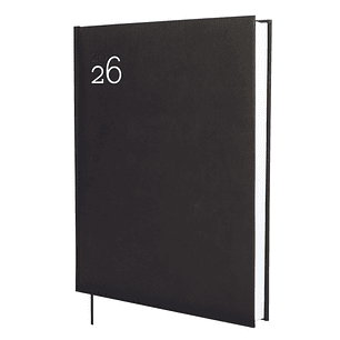 Finocam Dynamic Milano Agenda Profesional - Anual 2026 - Tapa Dura Acolchada - Formato Y12 - 214x30x275mm - 1 Dia por Pagina - Color Negro