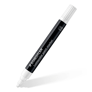 Staedtler Lumocolor 349 Marcador Acrilico Permanente - Trazo 2.4 mm aprox. - Tinta Base de Agua - Color Blanco