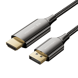 Vention Cable DisplayPort Macho 1.4 8K a HDMI 2.1 8K - 1.8m - Trenzado - Color Negro