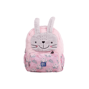Oxford Kids Mochila Infantil 8.5L Tacto Suave Peluche - Diseño de Conejo Bunbun - Ideal para Niños Pequeños - Espaciosa y Comoda - Colores Surtidos