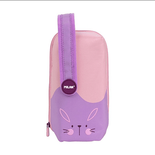 Milan Fun Animals Pack de 4 Estuches con Contenido de Serie - Contenido: Goma de Borrar, 2 Sacapuntas, Lapiz, 1 Boligrafo Sway Azul y 2 Boligrafos P1 