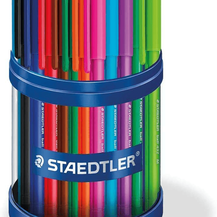 Staedtler Ball 432 Expositor de 50 Boligrafos de Bola - Trazo de 0.5mm - Escritura Suave - Colores Surtidos 1