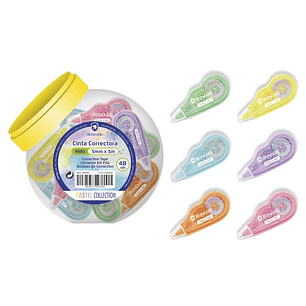 Bismark Mini Cinta Correctora Pastel 5mm x 5m - Correccion Instantanea - No Deja Huella en Fotocopias
