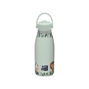 Oxford Runbott Kids Botella Termo 35cl - Recubrimiento Ceramico Interior - Capacidad de 35cl - Diseño en Verde - Ideal para Niños